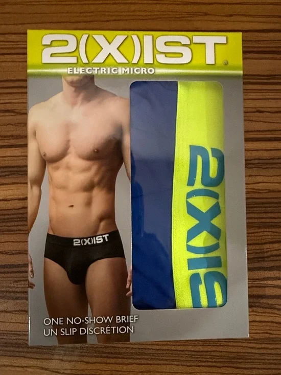 2xist Electric Micro No-Show Brief - Royal Blue with Green Neon ellastic. - Picture 5 of 7